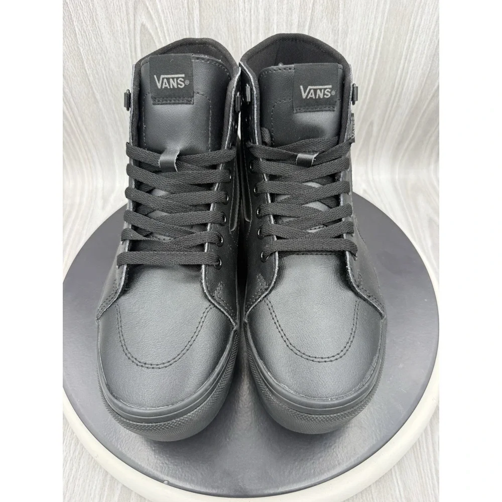 Vans Filmore Hi Stackform Womens Size 6.5 Triple Black Leather Platform Shoes